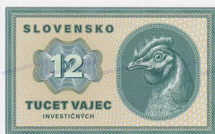 Slovenská bankovka 12 tucet vajec cislo 2