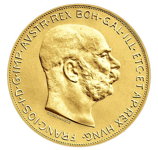 100 korún František Jozef I 1915 (novorazba)